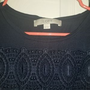 Loft navy blue short sleeve shirt